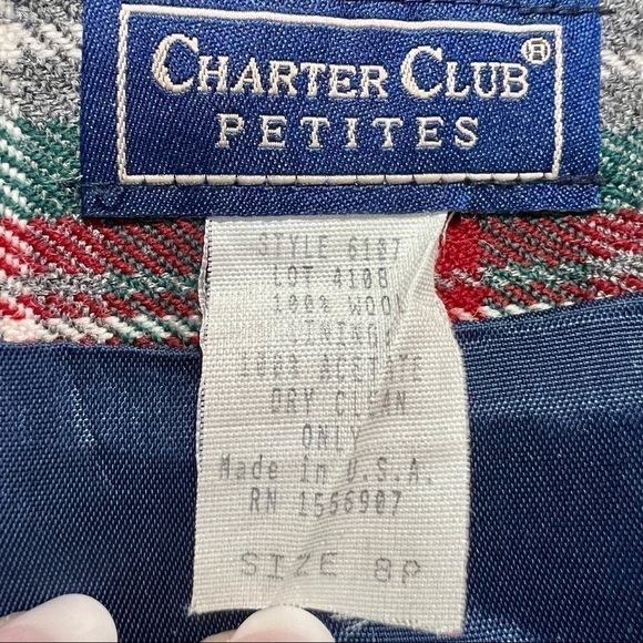 Vintage Plaid Wool Wrap Skirt Fully Lined Knee Length Y2K 90s Dark Academia 8P - Picture 10 of 11